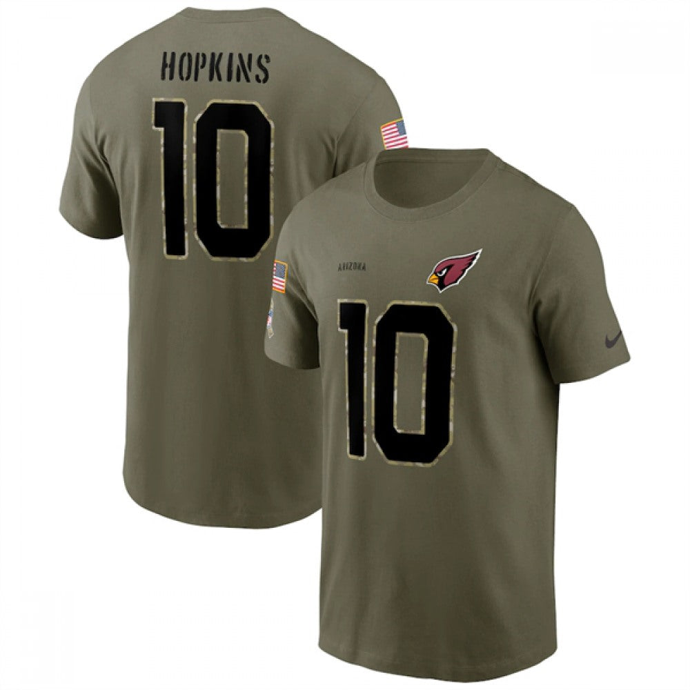 Men's Arizona Cardinals #10 DeAndre Hopkins 2022 Olive Salute to Service T-Shirt 