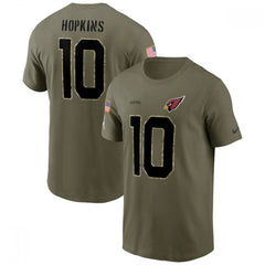 Men's Arizona Cardinals #10 DeAndre Hopkins 2022 Olive Salute to Service T-Shirt 