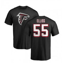 Men's Atlanta Falcons #55 Kaden Elliss Black T-Shirt 