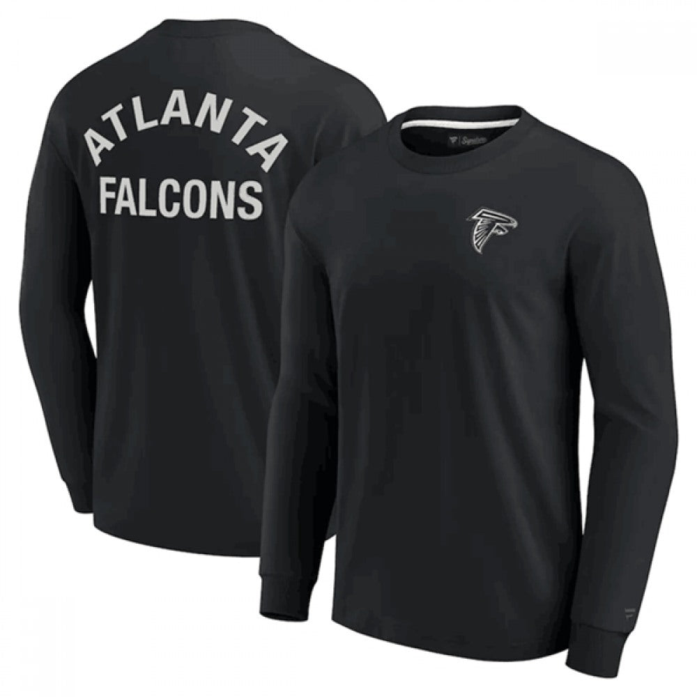 Men's Atlanta Falcons Black Signature Unisex Super Soft Long Sleeve T-Shirt 