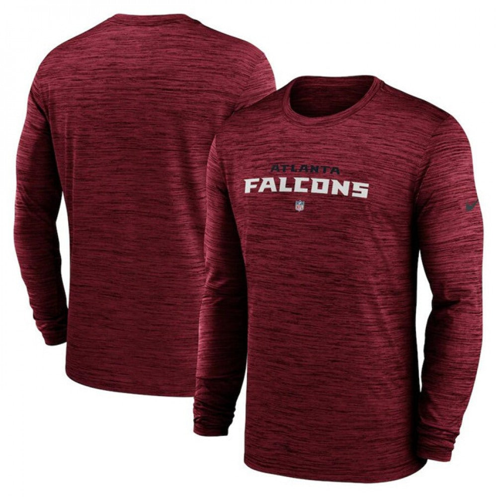 Men's Atlanta Falcons Red Sideline Team Velocity Performance Long Sleeve T-Shirt 