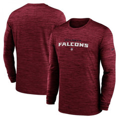 Men's Atlanta Falcons Red Sideline Team Velocity Performance Long Sleeve T-Shirt 