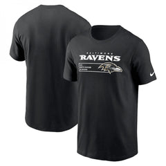 Men's Baltimore Ravens Black Division Essential T-Shirt 