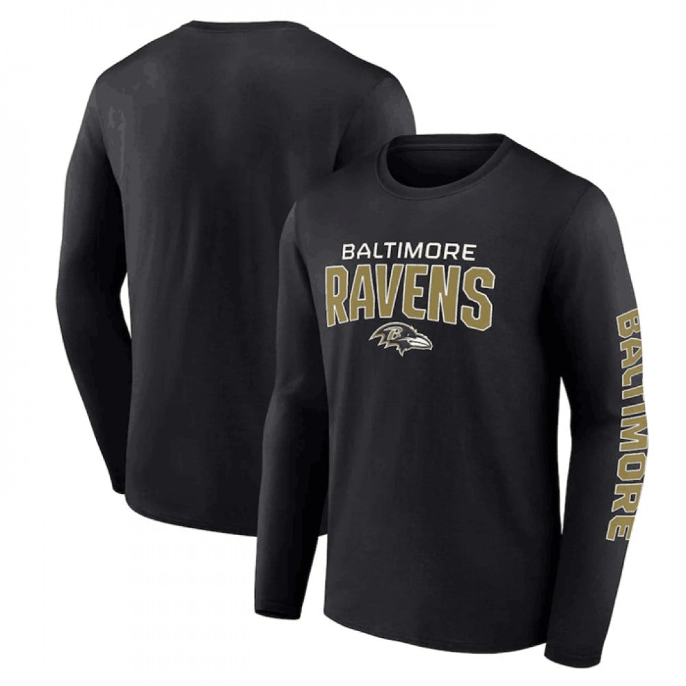 Men's Baltimore Ravens Black Go the Distance Long Sleeve T-Shirt 
