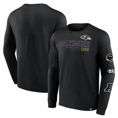 Men's Baltimore Ravens Black High Whip Pitcher Long Sleeve T-Shirt 