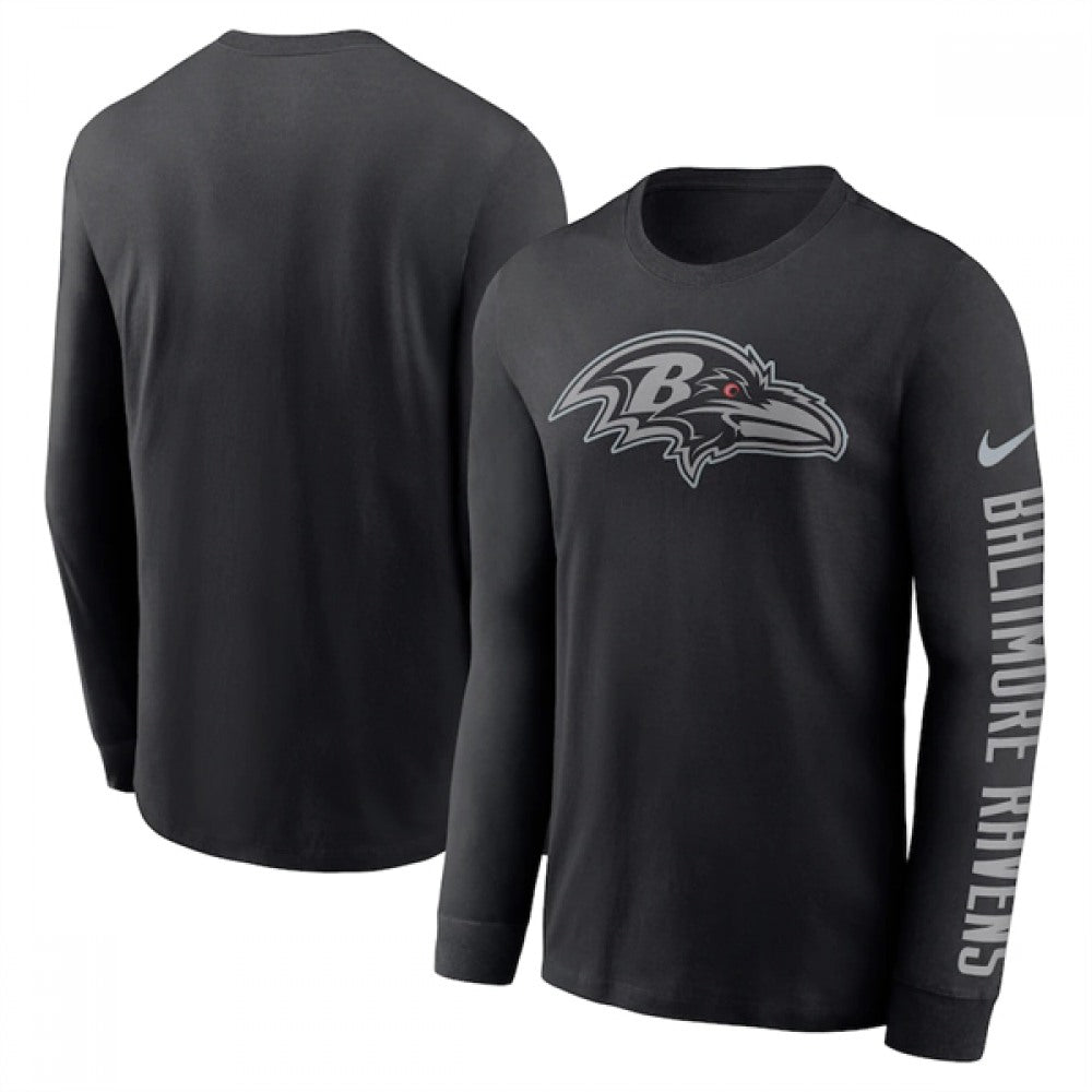 Men's Baltimore Ravens Black Long Sleeve T-Shirt 