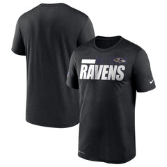 Men's Baltimore Ravens 2020 Black Sideline Impact Legend Performance T-Shirt 