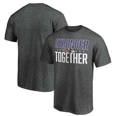 Men's Baltimore Ravens Heather Charcoal Stronger Together T-Shirt 