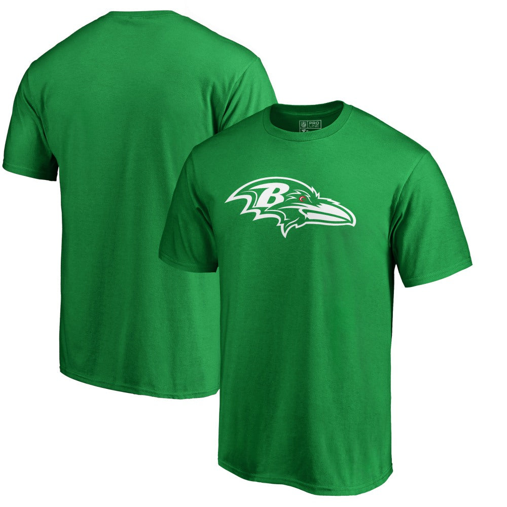 Men's Baltimore Ravens NFL Pro Line by Branded Green Big & Tall St. Patrick's Day White Logo T-Shirt 
