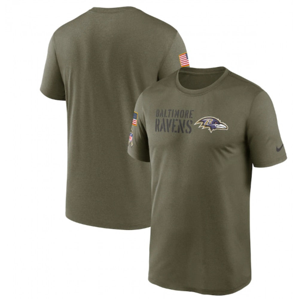 Men's Baltimore Ravens Olive 2022 Salute to Service Legend Team T-Shirt 