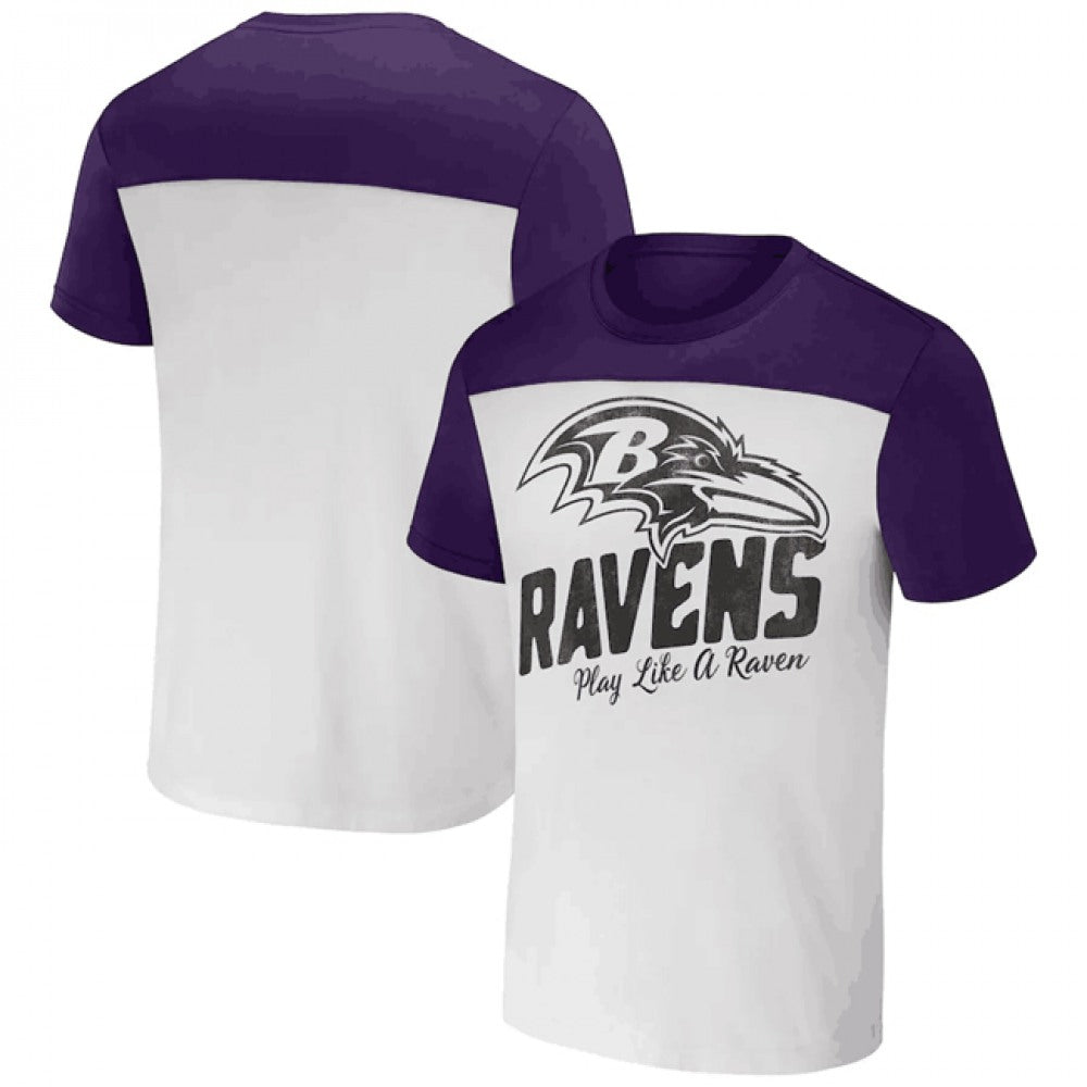 Men's Baltimore Ravens Cream/Purple x Darius Rucker Collection Colorblocked T-Shirt 