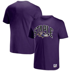Men's Baltimore Ravens x Staple Purple Logo Lockup T-Shirt 