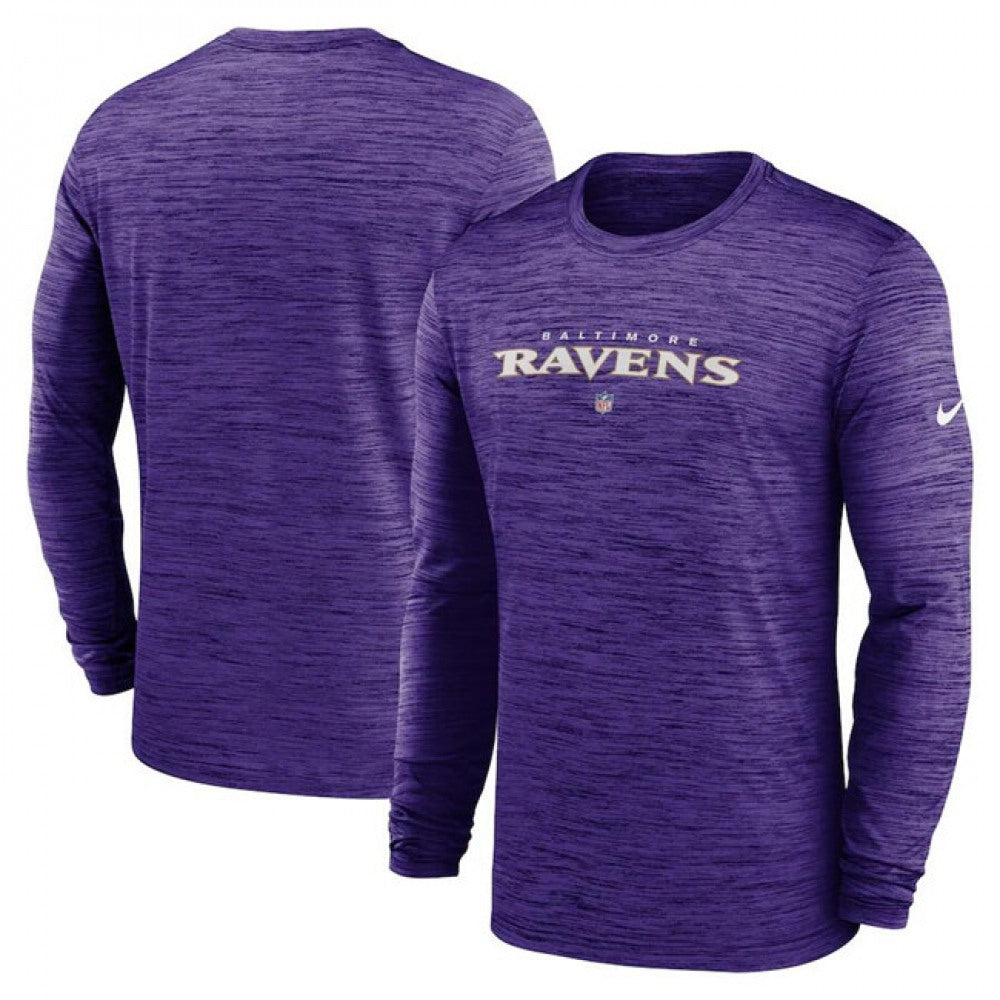 Men's Baltimore Ravens Purple Sideline Team Velocity Performance Long Sleeve T-Shirt 
