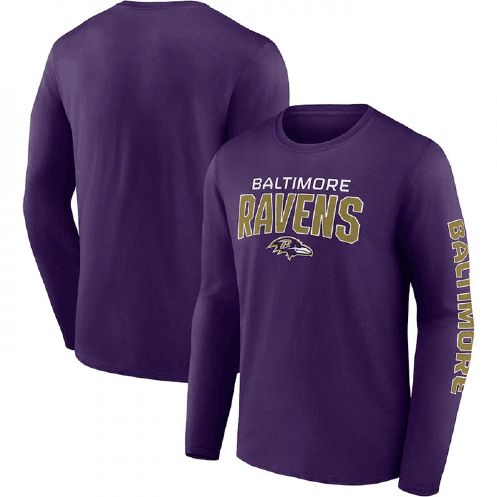 Men's Baltimore Ravens Purple Go the Distance Long Sleeve T-Shirt 