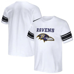 Men's Baltimore Ravens White x Darius Rucker Collection Football Striped T-Shirt 