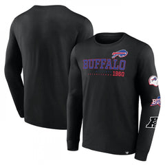 Men's Buffalo Bills Black High Whip Pitcher Long Sleeve T-Shirt 