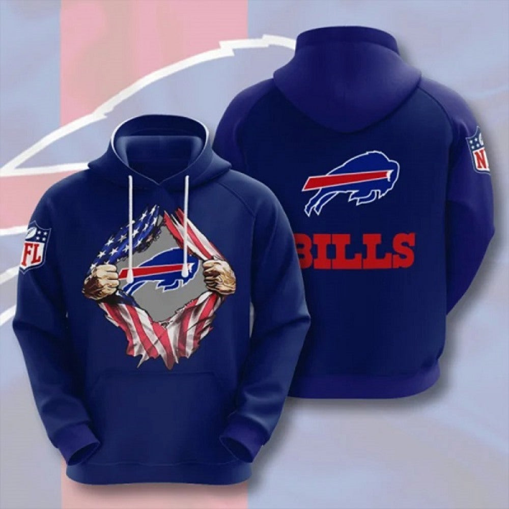 Men's Buffalo Bills Blue 3D Trending T-Shirt Hoodie 