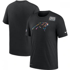 Men's Carolina Panthers 2020 Black Sideline Crucial Catch Performance T-Shirt 