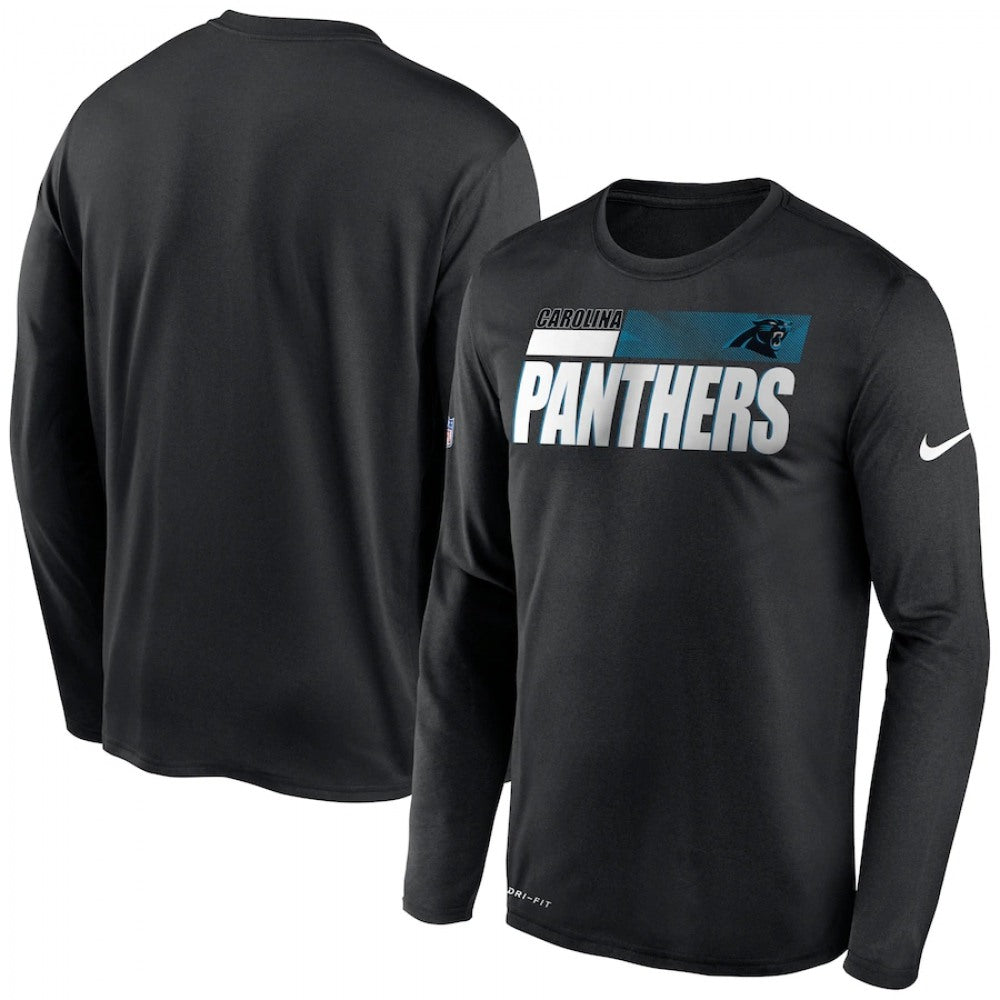 Men's Carolina Panthers 2020 Black Sideline Impact Legend Performance Long Sleeve T-Shirt 