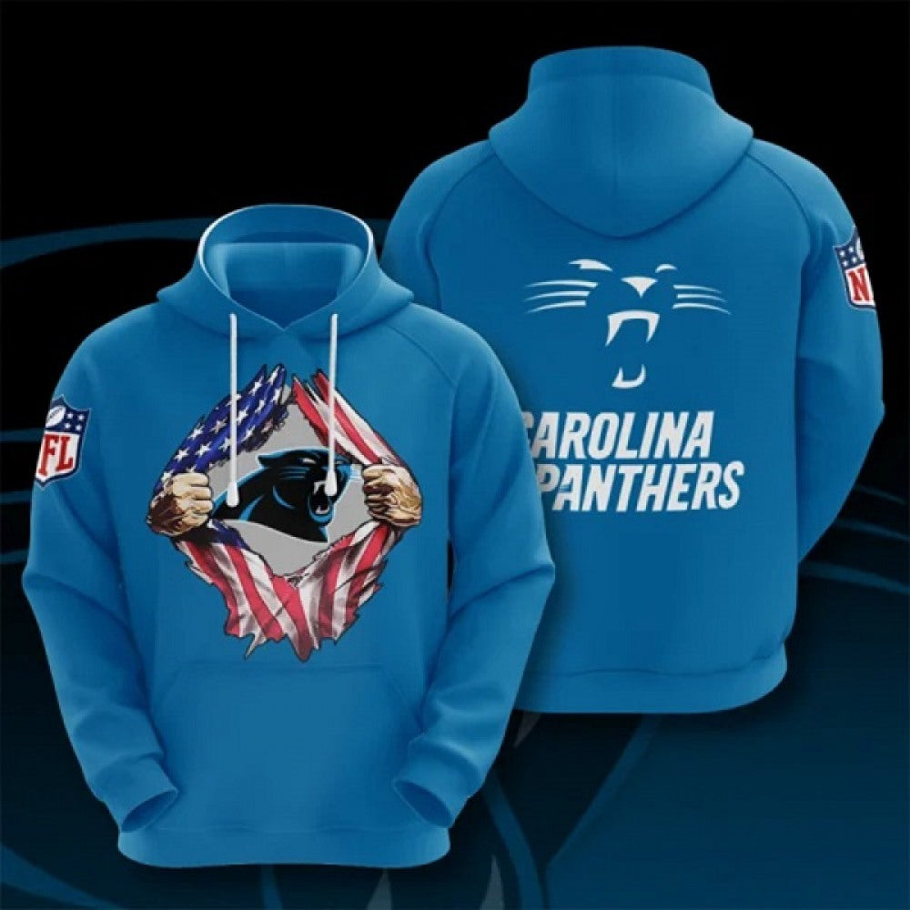 Men's Carolina Panthers Blue 3D Trending T-Shirt Hoodie 