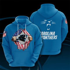 Men's Carolina Panthers Blue 3D Trending T-Shirt Hoodie 