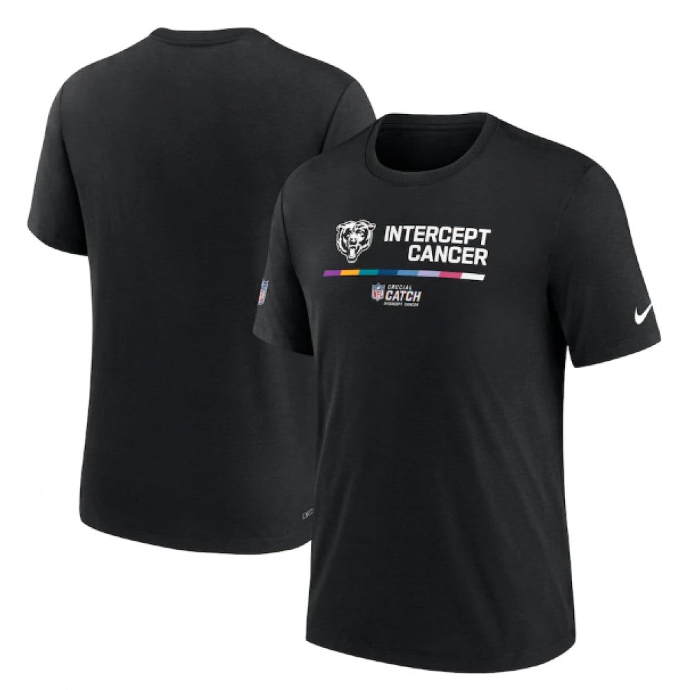 Men's Chicago Bears 2022 Black Crucial Catch Performance T-Shirt 