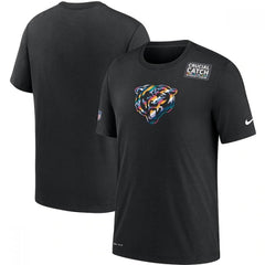 Men's Chicago Bears 2020 Black Sideline Crucial Catch Performance T-Shirt 