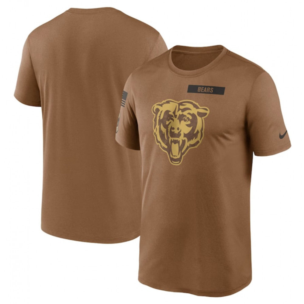 Men's Chicago Bears 2023 Brown Salute To Service Legend Performance T-Shirt 