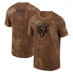 Men's Chicago Bears 2023 Brown Salute To Service Sideline T-Shirt 