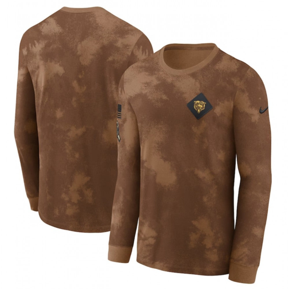 Men's Chicago Bears Brown 2023 Salute To Service Long Sleeve T-Shirt 