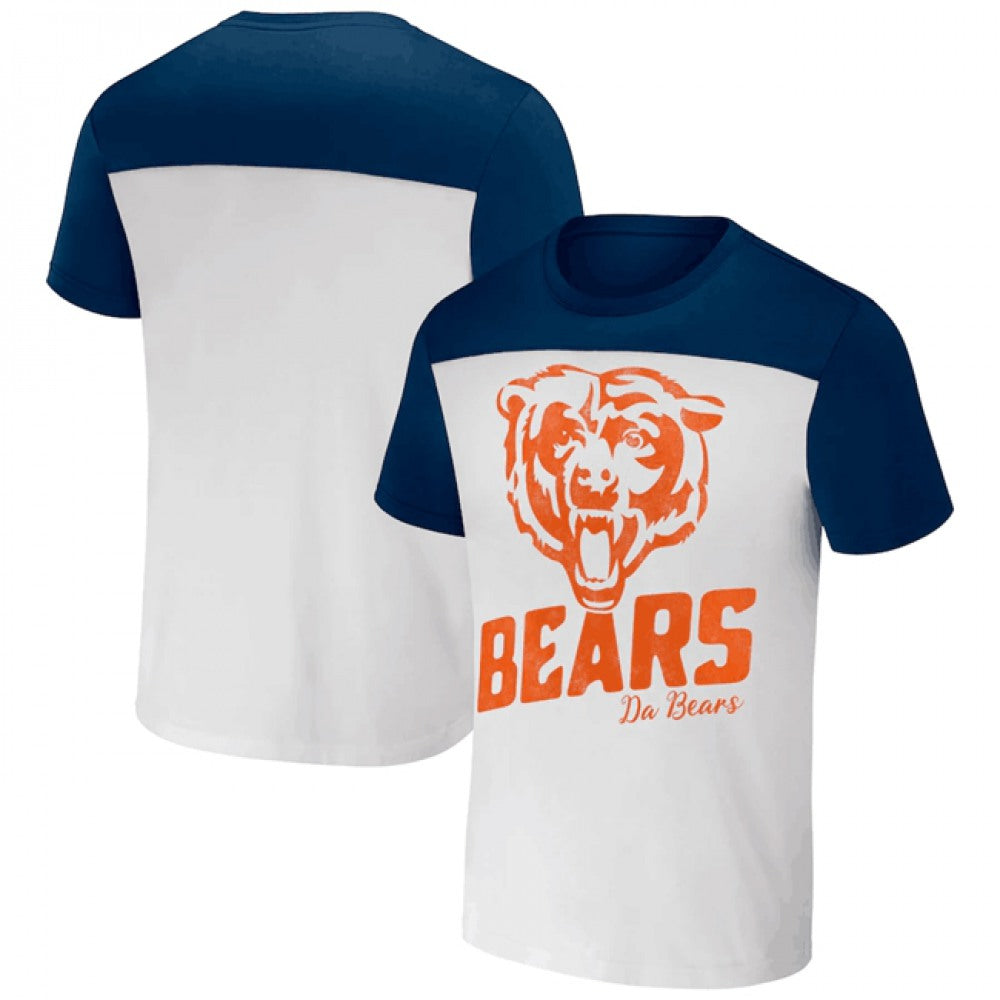 Men's Chicago Bears Cream/Navy x Darius Rucker Collection Colorblocked T-Shirt 