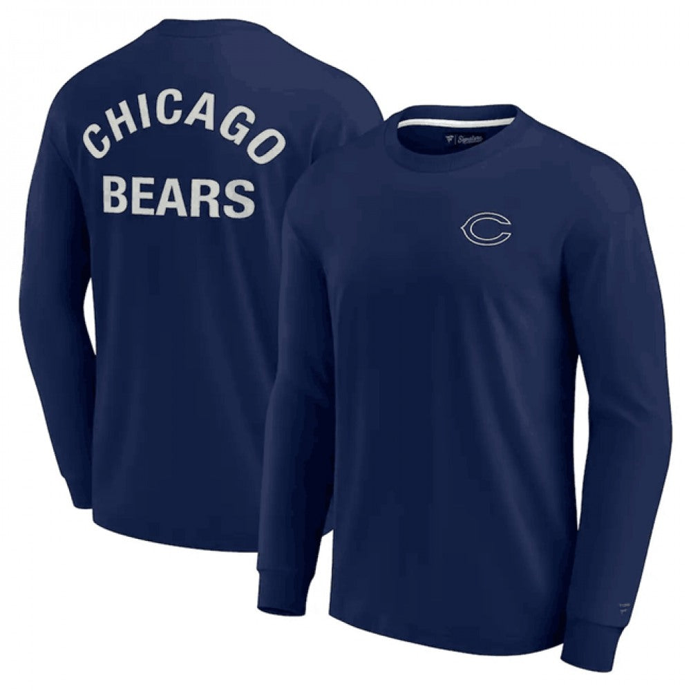 Men's Chicago Bears Navy Signature Unisex Super Soft Long Sleeve T-Shirt 