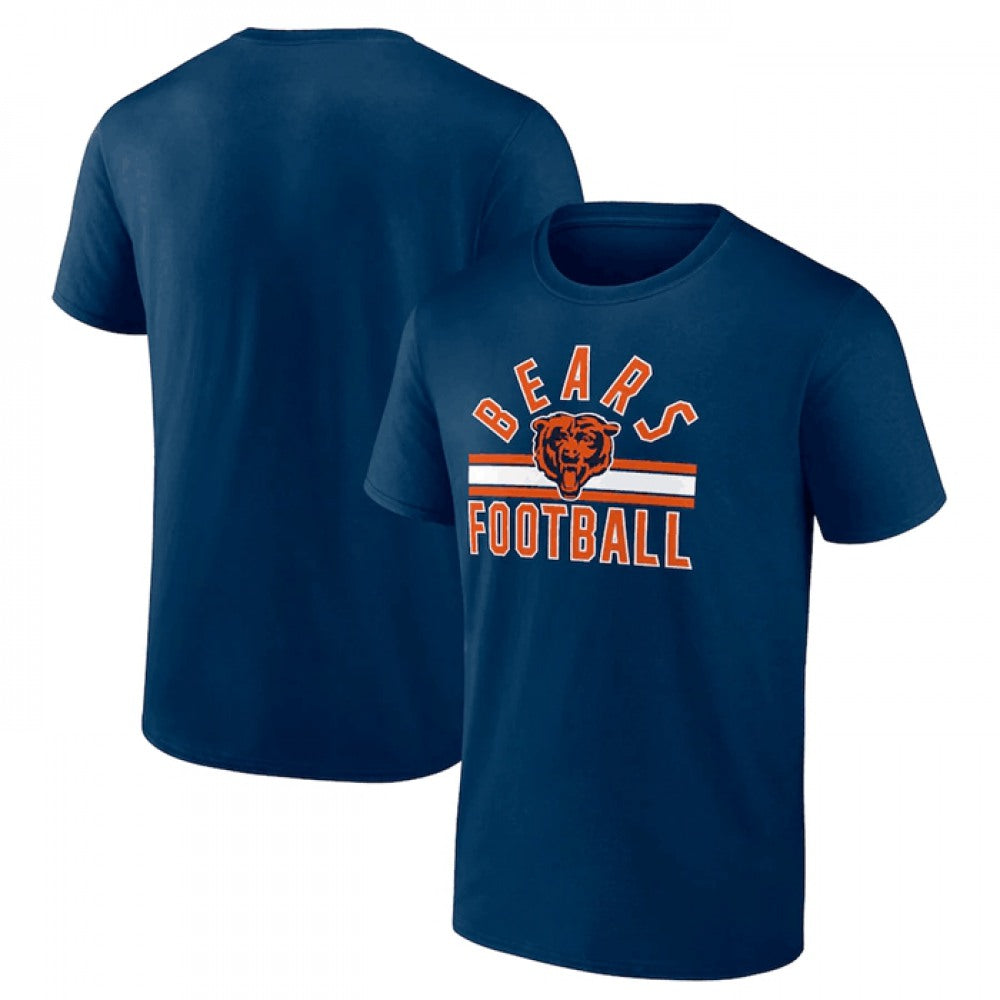Men's Chicago Bears Navy Arch Stripe T-Shirt 