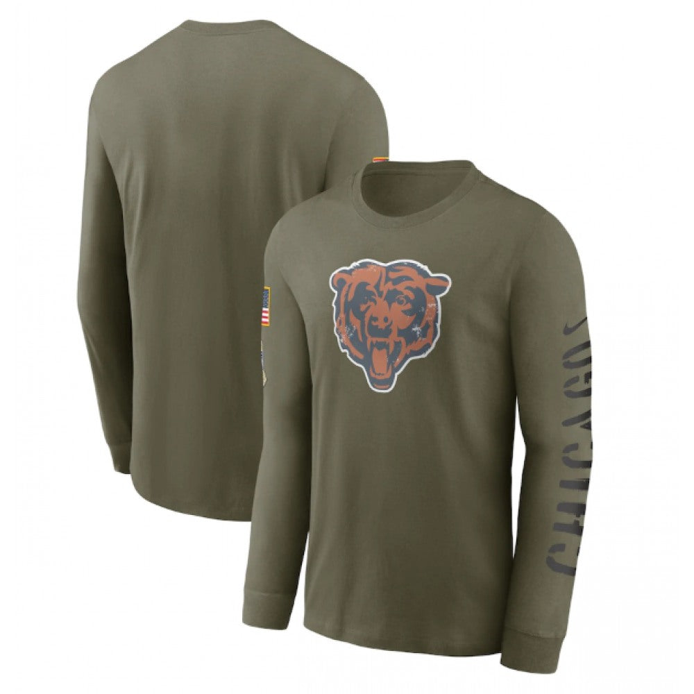 Men's Chicago Bears Olive 2022 Salute to Service Long Sleeve T-Shirt 