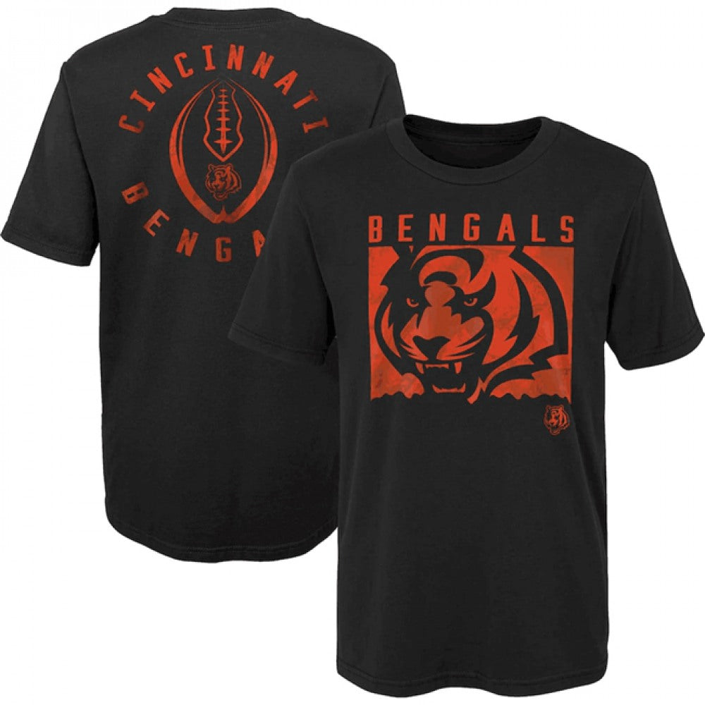 Men's Cincinnati Bengals Black Preschool Liquid Camo Logo T-Shirt 