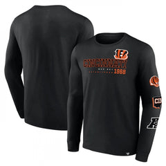 Men's Cincinnati Bengals Black High Whip Pitcher Long Sleeve T-Shirt 