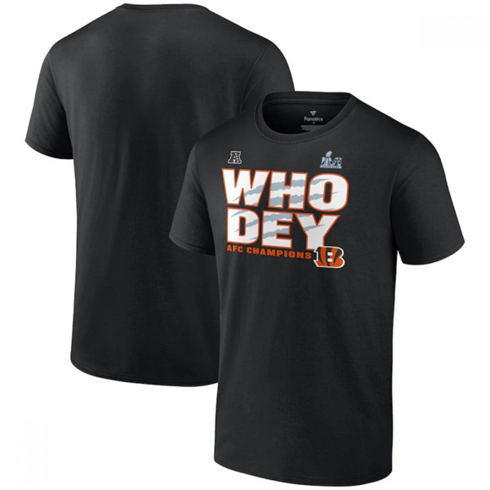 Men's Cincinnati Bengals Black Super Bowl LVI Champions T-Shirt 