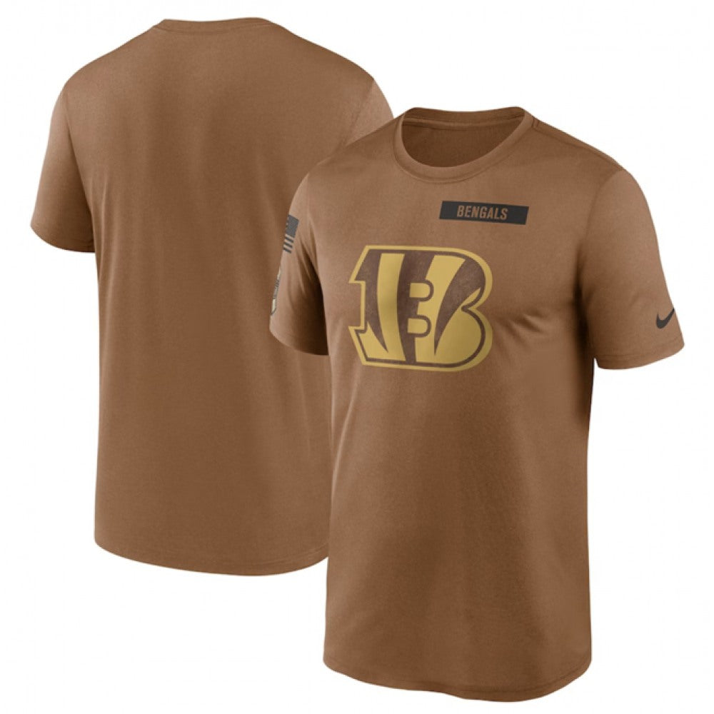 Men's Cincinnati Bengals 2023 Brown Salute To Service Legend Performance T-Shirt 
