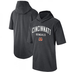 Men's Cincinnati Bengals Heathered Charcoal Sideline Training Hoodie Performance T-Shirt 