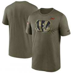 Men's Cincinnati Bengals 2021 Olive Salute To Service Legend Performance T-Shirt 