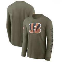 Men's Cincinnati Bengals Olive 2022 Salute to Service Long Sleeve T-Shirt 