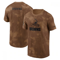Men's Cleveland Browns 2023 Brown Salute To Service Sideline T-Shirt 