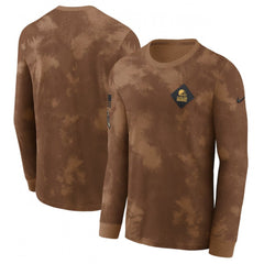 Men's Cleveland Browns Brown 2023 Salute To Service Long Sleeve T-Shirt 