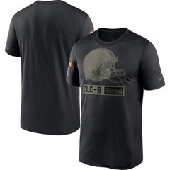 Men's Cleveland Browns 2020 Black Salute To Service Performance T-Shirt 