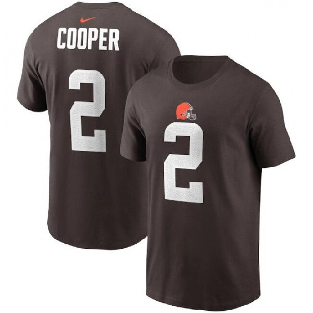Men's Cleveland Browns #2 Amari Cooper 2022 Brown Name & Number T-Shirt 