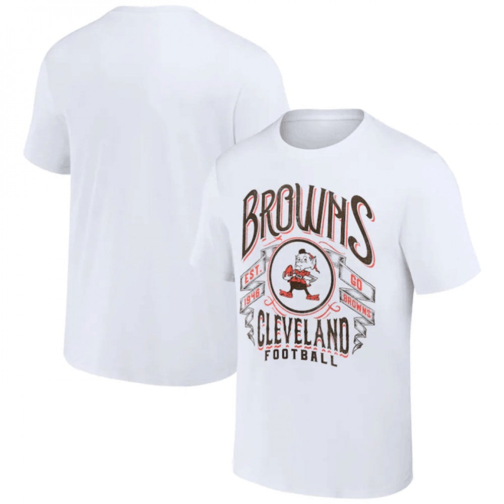 Men's Cleveland Browns White x Darius Rucker Collection Vintage Football T-Shirt 