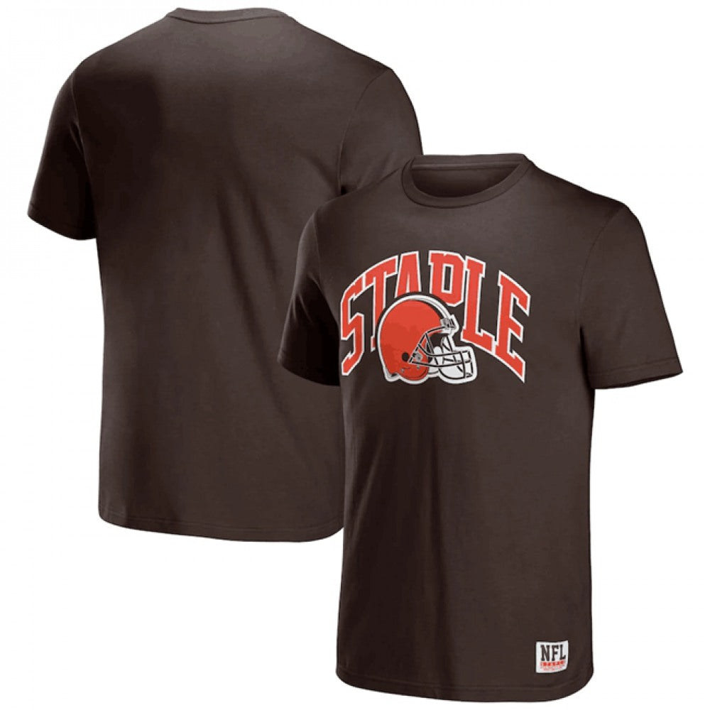 Men's Cleveland Browns x Staple Brown Logo Lockup T-Shirt 