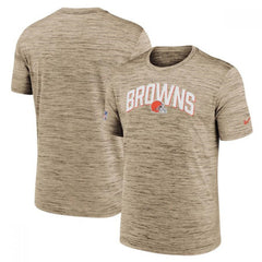 Men's Cleveland Browns Brown Sideline Velocity Stack Performance T-Shirt 