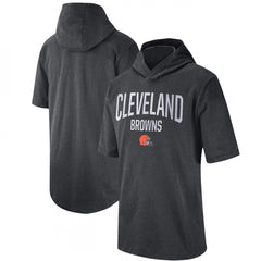 Men's Cleveland Browns Heathered Charcoal Sideline Training Hoodie Performance T-Shirt 