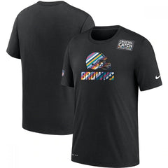 Men's Cleveland Browns 2020 Black Sideline Crucial Catch Performance T-Shirt 